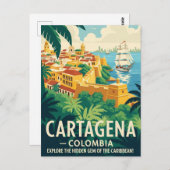  Cartagena Colombia Reizen Briefkaart (Voorkant / Achterkant)