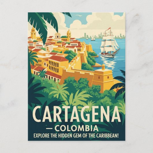  Cartagena Colombia Reizen Briefkaart (Voorkant)