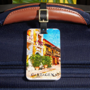 Cartagena Colombia Vintage Reizen Bagagelabel