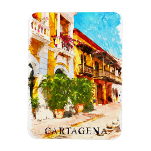 Cartagena Colombia Vintage Reizen Magneet