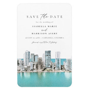 CARTANEGA Colombia Waterverf Save the Date Invita Magneet