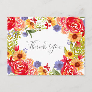 Cartão bloemen WildflowersBedankt Briefkaart