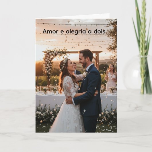 Cartão de Casamento Comemorativo Kaart (Voorkant)