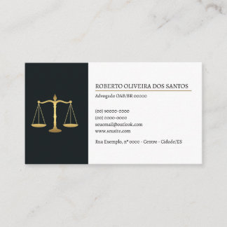 Cartão de Visita Advogado - Preto e Branco Visitekaartje