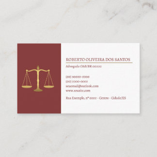 Cartão de Visita Advogado - Vinho Tinto Visitekaartje