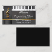 Cartão de Visita Professor Musica Visitekaartje (Voorkant / Achterkant)