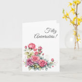 Cartão em Portugues : Carte d'anniversaire fleurs (Fleur jaune)