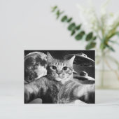 Cartão Postal Cat Space Briefkaart (Staand voorkant)