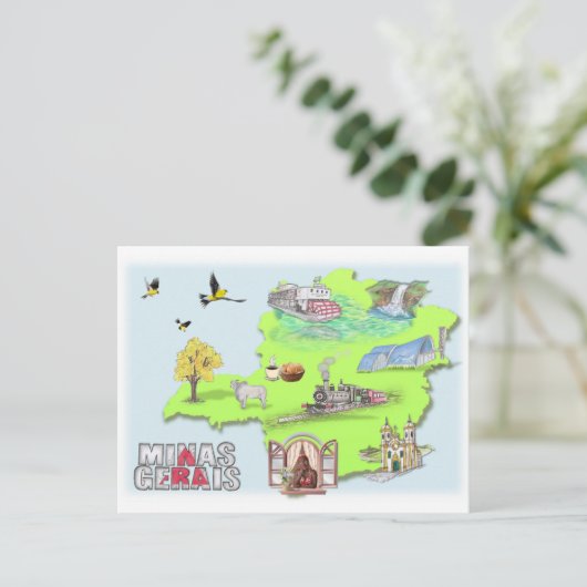 Cartão Postal de Minas Gerais Briefkaart (Staand voorkant)