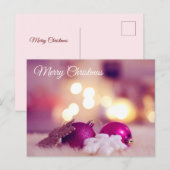 Cartão Postal de Natal Rosa Amor de Amigo Feestdagenkaart (Voorkant / Achterkant)