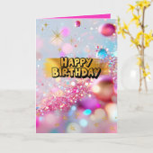 CARTE カラフルかわいいY2Kハッピーバースデー♡ (Fleur jaune)