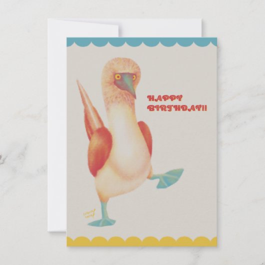 Carte フラットカード バースデー Birthday Card -Blue-footed Boody- (Devant)