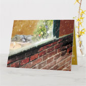 CARTE 窓辺のキャンドル・眠る犬 クリスマスカード (Fleur jaune)