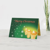 CARTE 雪を麻の葉文様で描いた二つ折りクリスマスカード (Devant)