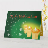 Carte 雪を麻の葉文様で描いた二つ折りクリスマスカード カード (Frohe Weihnachten) (Fleur jaune)