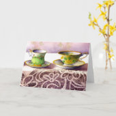 Carte 0001 Teacups sur la fête des mères dentelles (Fleur jaune)