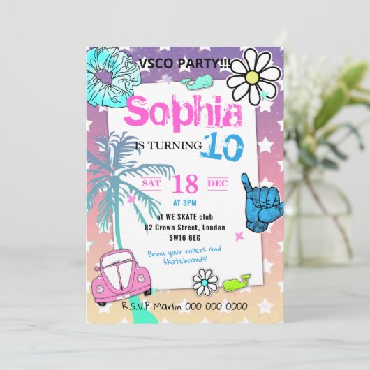 Carte 006 Teenager's party vsco tendance thème (Debout devant)