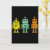 Carte 01 10 11 robot drôle code binaire robots 01 10 110 (Fleur jaune)