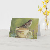 Carte 0470 Sparrow Birthday Card (Fleur jaune)