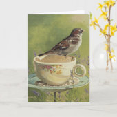 Carte 0470 Sparrow Birthday Card (Fleur jaune)