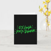 Carte 0% Irish 100% Drunk Funny St Patricks Day Gift Sai (Fleur jaune)