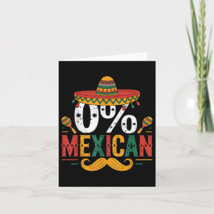 Carte 0% Mexicain Drôle Cinco De Mayo Drôle Chapeau Somb