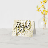 Carte 100 ans Centenarian Merci Black/Gold Texte (Fleur jaune)