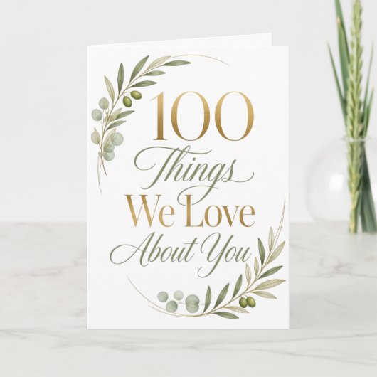 Carte 100 choses que nous aimons de vous (Devant)