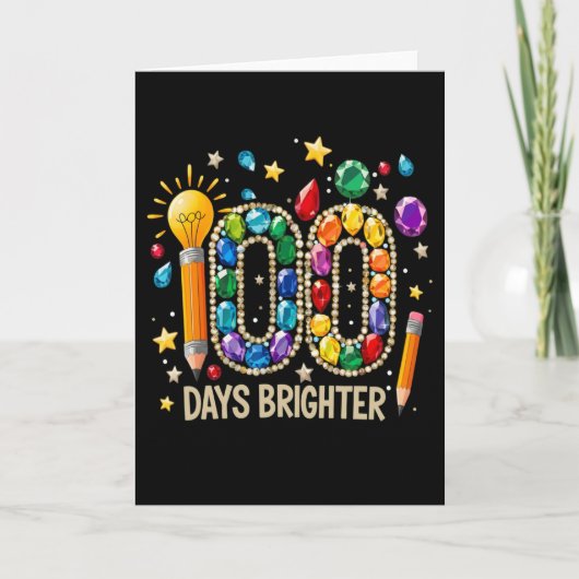 Carte 100 Days Brighter Colorful Gem School Celebration (Devant)
