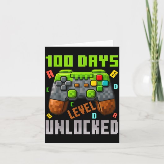 Carte 100 Days Level Unlocked Gaming 100 Days Of School  (Devant)