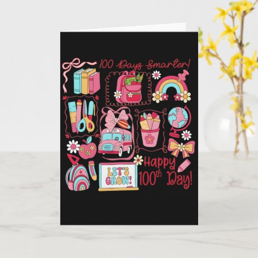 Carte 100 Days of Learning | We Did It 100th (Fleur jaune)