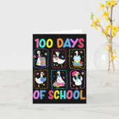 Carte 100 Days Of School 100th Day Funny Goose Boys Girl (Fleur jaune)