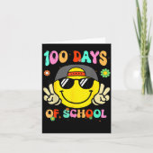 Carte 100 Days Of School 100th Day Smile Groovy Face Tea (Devant)