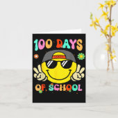Carte 100 Days Of School 100th Day Smile Groovy Face Tea (Fleur jaune)