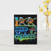 Carte 100 Days Of School Boys Basketball Drip 100th Day  (Fleur jaune)