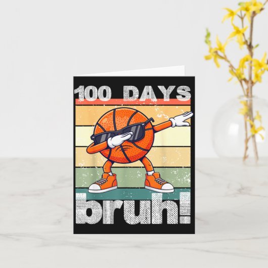 Carte 100 Days Of School Bruh Funny Kids Boys Dabbing Ba (Fleur jaune)
