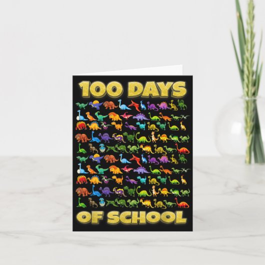 Carte 100 Days Of School Dinosaur 100 Days Smarter  (Devant)