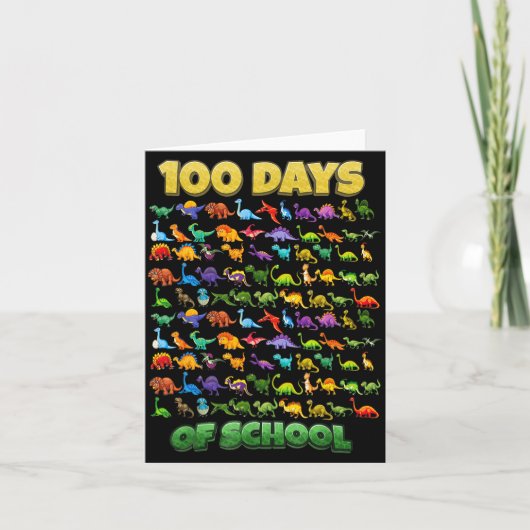 Carte 100 Days Of School Dinosaur 100 Days Smarter  (Devant)
