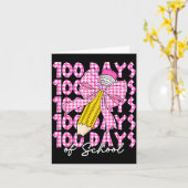 Carte 100 Days Of School Girls Coquette Bow 100th Day Of (Fleur jaune)