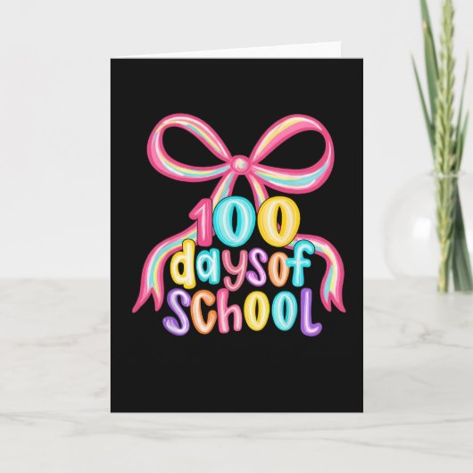 Carte 100 Days of School Leopard Bow Pencil (Devant)