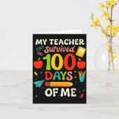 Carte 100 Days Of School My Teacher Survived 100 Days Of (Fleur jaune)