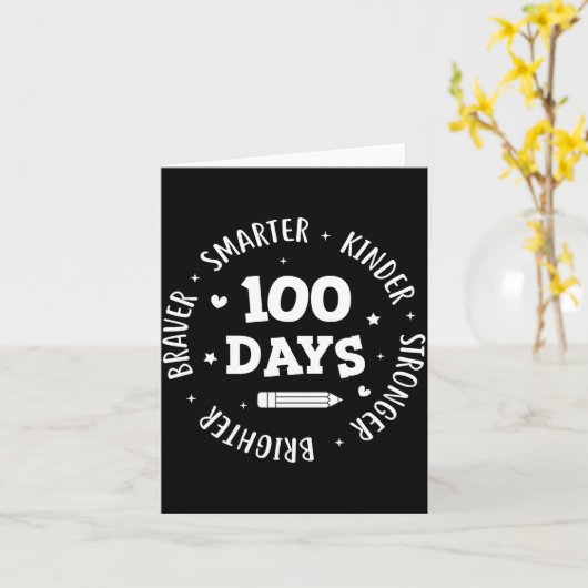 Carte 100 Days Of School Teacher 100th Day Of School Sma (Fleur jaune)