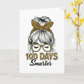 Carte 100 Days Smarter Teacher Leopard Print Bow School (Fleur jaune)