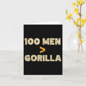 Carte 100 Hommes Vs 1 Gorilla Funny 100 Hommes Est Supér (Fleur jaune)