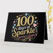 Carte 100 Jours d'apprentissage et de rire (Fleur jaune)