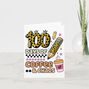 Carte 100 Jours De Café D'École Lover 100e Jour Leopard