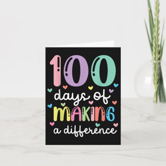 Carte 100 Jours De Faire Une Différence 100E Jour De Sch (Devant)