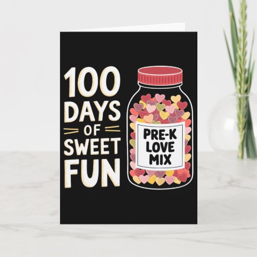 Carte 100 Jours De Fun Sucré Mignonne Prof De Fille De P (Devant)
