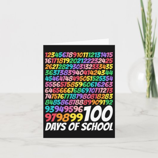 Carte 100 Jours De L'École 100E Jour Mignonne Math Numbe (Devant)