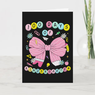 Carte 100 jours de maternelle Arc rose mignon